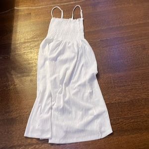 h and m sleeves white midi dress size small